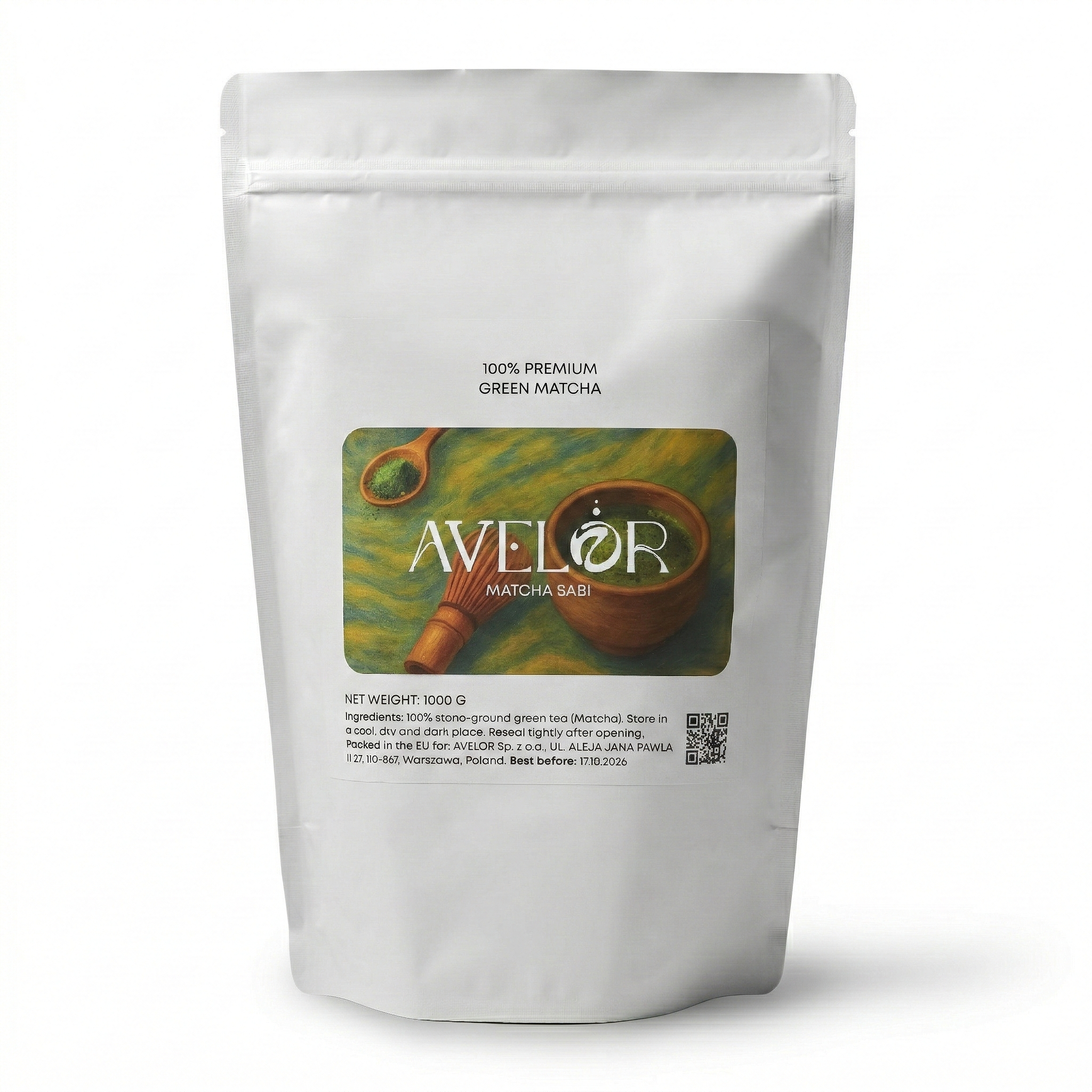 Avelor Sabi Ceremonial Matcha Green Tea Powder, 100% Natural, 1000g.
