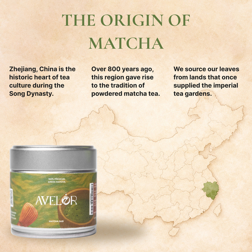 Avelor Sabi Ceremonial Matcha Green Tea Powder, 100% Natural, 100g.